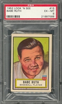 1952 Topps “Look n See” #15 Babe Ruth – PSA EX-MT 6